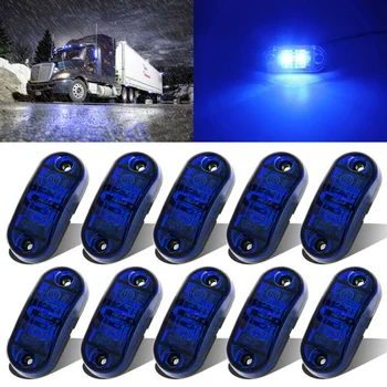 10 Pc, Modré LED Bočné Obrysové Svetlo Camping prípojné Vozidlo, Lampa Nepremokavé 12V-24V Auto Bočné Obrysové Svetlá