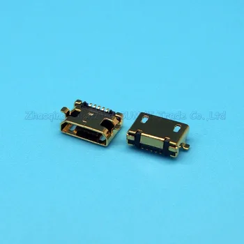 10pcs Medi Pozlátené micro 5p usb konektor konektor MK5P USB Port SMD pätica žien