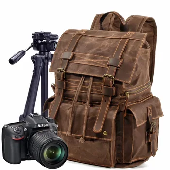 Batik Plátno Nepremokavé Fotografie Vak Outdoor Oblečenie-odolný Veľké Fotoaparát Photo Backpack Mužov pre Nikon/Canon/ Sony/Fujifilm