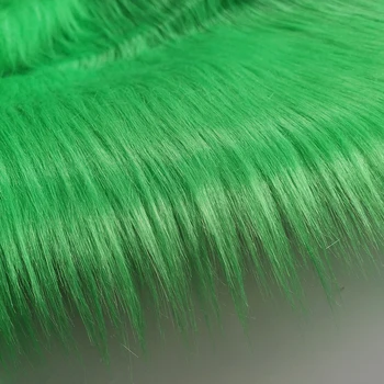 Zelená 9 cm plyšové umelú kožušinu textílie pre zimné kabát vesta fáze dekor dlhú srsť textílie tkaniva pre fáze dekor DIY 150*50 cm 1pc SP3915