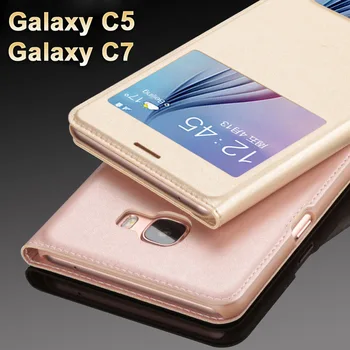 Pre Samsung Galaxy c5 Prípade Luxusné PU Kožené Kryt Flip puzdro Pre Samsung Galaxy c7 Prípade, odolné, Pre Samsung Galaxy c 7 Prípadoch