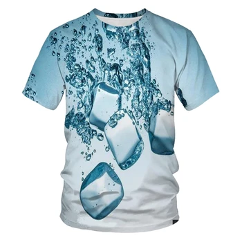 Módne Leto morská Voda Kvapka 3D Tlač Ležérne pánske T-shirt Outdoorové Športy T-shirt pánske Voľné Tričko Krátky Rukáv