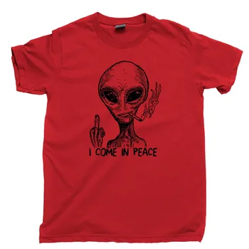 Cudzie Prichádzam V Mieri T Shirt Mimozemské Ufo Area 51 Roswell Loď 2019 Nové T-Shirts Mužov Oblečenie Vysokej Kvality Košele
