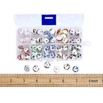 50pcs/Box 12 mm Kolo Zmiešané Farby Ručné Porcelánu Korálky pre Šperky, Takže DIY Náramok, Náhrdelník Otvor: 3 mm 5 ks/priestoru
