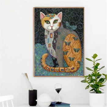 Umenia Gustav Klimt olejomalieb Zvierat Mačka Plagát Domáce Dekorácie Klimt V Maľbe Na Obývacia izba Na Plátno Bez Rámu