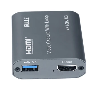 4K 60HZ USB 3.0 digitalizačné Karty 1080P 60fps HDMI Audio Video Grabber, TV Slučky pre PS4 Hry Fotoaparát Nahrávanie Live Streaming