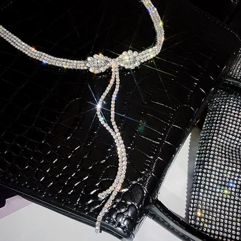 Zeojrlly Ženy Retiazky Náhrdelníky Bežné/športový Reťazí Crystal Bowknot Všetkých Kompatibilných Strany Náhrdelník Fenale Elegantné Šperky