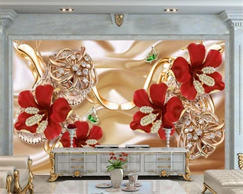 Beibehang Vlastné tapety, maľby, 3d šperky Zlaté kvety, TV joj, stenu, tapety na steny, 3 d aplikácie abstraktných de parede