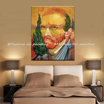 Mintura Ručne Maľované Slávne Obrazy Vincenta Van Gogha autoportréty olejomaľba Na Plátno na Stenu Umenia Pre obývacia Izba Domova