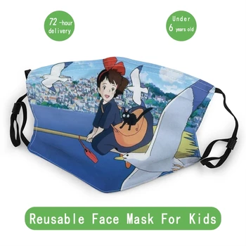 Kiki Na Malé Čarodejnice Deti Non-Jednorázové Masky Ghibli Prachotesný Maska Na Ochranu Maska Respirátor Úst Utlmiť