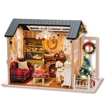 Doll House Miniatúrne DIY domček pre bábiky S Furnitures Dreveného Domu, Hračky Pre Deti Darček k Narodeninám Z007