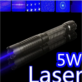 Vysoký Výkon Vojenskej 100W 1000000m mala načítavať pri 450 nm Blue Laser Ukazovatele 5W SOS Baterka Pálenie Zápas Sviečku Zapálil Cigaretu Zlý Lov