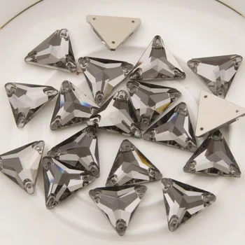 YANRUO Black Diamond 3270 Trojuholník Sklo Krištáľové Kamienky Šiť Na Kryštály Oblečenie Šiť Kamienkami Kryštály Drahokamu