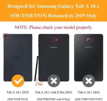Cover obal Pre Samsung Galaxy Tab 10.1 2019 T510 T515 SM-T510 SM-T515 Vysokej Kvality Usne Fundas Smart Flip Tablet Prípade Coque
