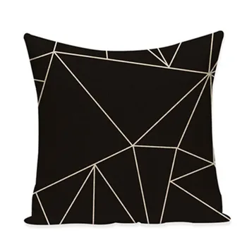Móda abstraktné geometrické Vankúš 45*45 centimeter konope, bavlna domov gauč dekoratívny vankúš čierna biela obliečka na Vankúš