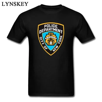New York Oddelenie Logo T Shirt pánske Funky Slim Fit Čistej Bavlny Topy Tees Vtipné Tričko Skupiny Mužov