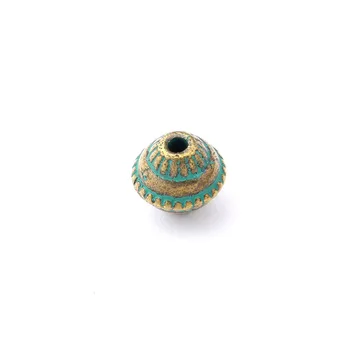 25pcs patinou verdigris charms vyrezávané vzor kolo jazdca a korálky rozpera pre náramok, náhrdelník prívesky, šperky, takže zistenia