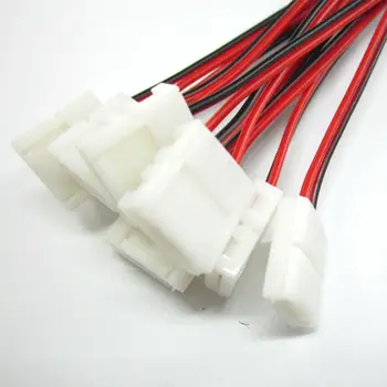 50pcs SMD 5050 LED pásy jednofarebné LED pcb konektor, 10 mm 2 Kolík 2 Končí LED pásy konektor, doprava zdarma
