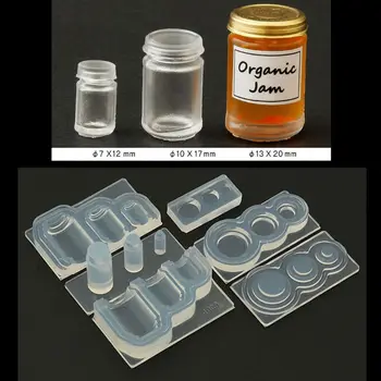 Ručné 3D Mini Jam Fľaša Vody Jar Prívesok Miniture Potravín Hrať UV Živice Casting Mold Silikónové Formy Šperky, Takže Nástroj