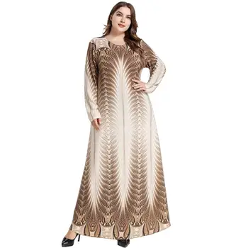 Abayas Moslimské Oblečenie Dubaj abaya Tvárny Geometrické marokkaanse kaftan islamskej šaty pre Ženy vestidos 3XL 4XL