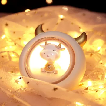 Kreatívne karikatúra roztomilý roztomilý krava vinyl ozdoby novoročné požehnanie krava nočné svetlo miestnosti dekorácie Dať star light darček
