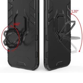 Armor Krúžok puzdro Pre iPhone X XR XS Max 8 Plus 7Plus 6 6S Plus Prípadoch Magnetické Auto Hold Shockproof Mäkké Bumper Kryt Telefónu