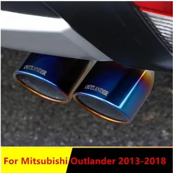 Výfukové plyny áut šál z nehrdzavejúcej ocele 1 až 2 dvojlôžkové trubice chrome upravené zadné ostrohové hrdlo Pre Mitsubishi Outlander roky 2013-2018