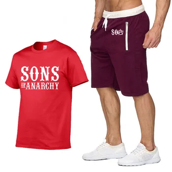 SOA Synovia Anarchie, T Košele nohavice vyhovovali Športové Leto Mens T-shirt SAMCRO vysoko kvalitnej Bavlny Hip Hop Harajuku Krátky Rukáv