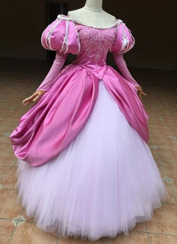 Morská víla princezná Cosplay Kostým, Šaty žien princezná ružová košeľa