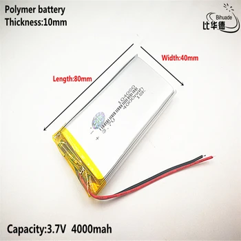 Liter energie batérie Dobré Qulity 3,7 V,4000mAH 104080 Polymer lithium ion / Li-ion batéria pre tablet pc BANKA,GPS,mp3,mp4