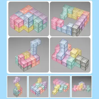 Farebné Kocky Magnetické Bloky Vhodné pre Deti Detí Predstavivosť Vzdelávania Profesionálnych Priestor Magnety Blokov Budovy Hračky