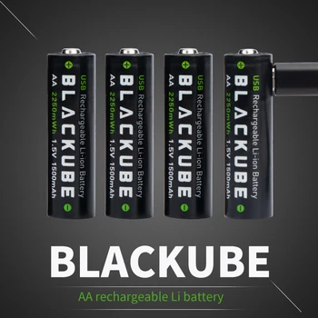 BLACKUBE 8Pcs Doprava Zadarmo AA 1500mAh 1,5 V 2250mWh 8pcs Batérie Napätie Ochrana USB Nabíjateľné Lítiové Batérie