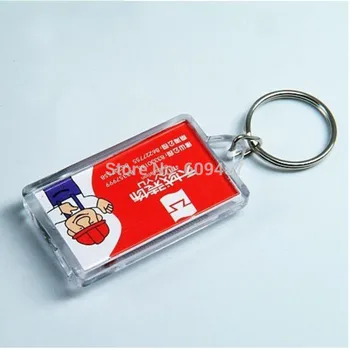 100ks/veľa Akryl transparentný kľúčenky photo frame keychains cross stitch keychains DIY prázdne kľúčové reťaze