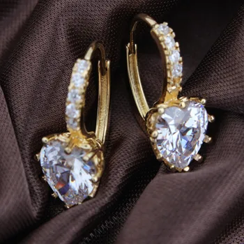 Nový dizajn, kreatívne šperky high-grade elegantné crystal okrúhle náušnice Zlaté a strieborné náušnice svadobné party náušnice pre ženu