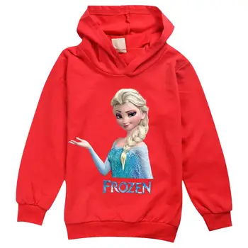 Disney Módne detské Oblečenie Mrazené Elsa Hoodies Dievčatá Kapucí T-shirts Deti, Dievčatá Cartoon Topy Bežné Mikiny hračka