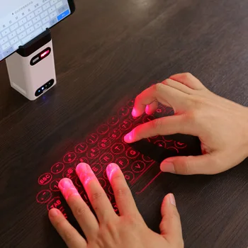 Bluetooth virtuálne laser klávesnice Bezdrôtovej Projekcie mini klávesnice Prenosných pre počítač, Telefón pad Notebook S Myšou funkcia