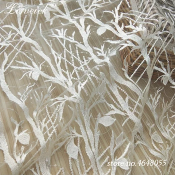Vysoká Kvalita vintage white pobočky flitrami Výšivky francúzskej Čipky Textílie čistý tylu Čipky Textílie na svadby Nigérijský Party šaty