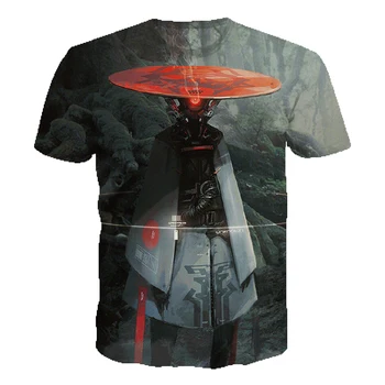 Unisex Vytlačené T-tričko-Krátke rukávy T-shirt Cyberpunk 3d Vytlačené T-shirt Ulice T-shirt