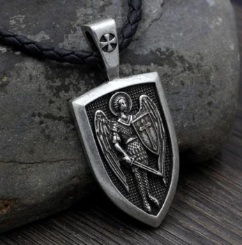 Muži Náhrdelník Archanjela St. Michael Chrániť Mi Svätý Anjel Štít Na Ochranu Kúzlo Ruskej Orhodox Prívesok Náhrdelník Amulet Šperky