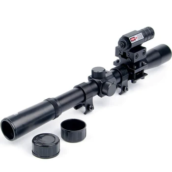 4x20 Puška Optika Rozsah Taktické Kuše Riflescope s Red Dot Laserový Zameriavač a 11 mm Železničnej Úchyty pre 22 Kaliber Zbrane HuntParty