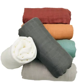 In hot farbou aktívne tlač veľmi mäkké 70% bambusové vlákno, 30% bavlna mušelínu detská deka deky pre novorodenca swaddle