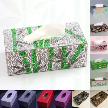 Špeciálny Tvar Diamantu Maľovanie DIY Roll Tkaniva Box Šperky Skladovanie Moon Star Kvet Cross Stitch