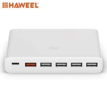 HAWEEL USB-C 60W Nabíjačku Smart Výstup 1 Typ-C + 5 USB-QC 3.0 Rýchle Nabíjanie Pre iPhone 7/8 Plus/X/XS Max/XR Galaxy Atď