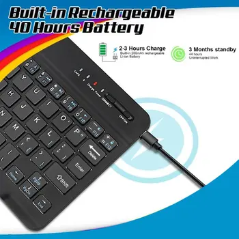 7 8 palcový klávesnice mobilného telefónu, notebooku, tabletu ipad klávesnica ultra-tenký mini blue bezdrôtová klávesnica pre počítačové