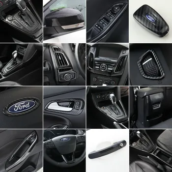 Pre Ford Focus 2016 2017 2018 vysokokvalitného ABS Uhlíkových Vlákien Interiérom Flitrami, Palubnej dosky Čalúnenie, Auto-styling