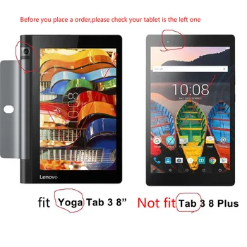 Jóga Tab3 8 YT3-850F Kryt Prípade Lenovo Yoga Tab 3 8.0 850F YT3-850M Flip Stojan PU Kožené Tablet Kryt Prípade Capa Funda Sklo