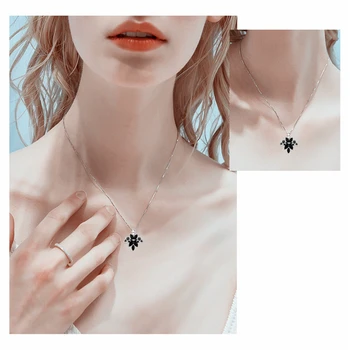 BLACK AWN Roztomilý Motýľ Choker 925 Sterling Silver Jemné Šperky, Zásnubné náhrdelníky & prívesky pre Ženy, Jemné Šperky K033
