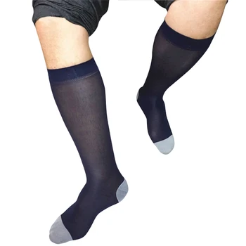 Tenké Priesvitné Transparentné Nylon Hodváb Mens Ponožky pre Fetish Zber Sexy Gay Mužské Šaty, Oblek Blue Gray Prst Osadenie Formálne Ponožky