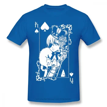 Kráľ Neba Homme Topy T-Shirt Čierna Butler Ciel Phantomhive Anime Série Tees Čistej Bavlny Príliš Krátky Rukáv