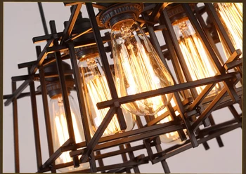 Americký Loft Vintage prívesok svetlo Osobnosti Kovaného Železa svetlá Edison nordic svietidlo priemyselné klietky lampy svietidlá